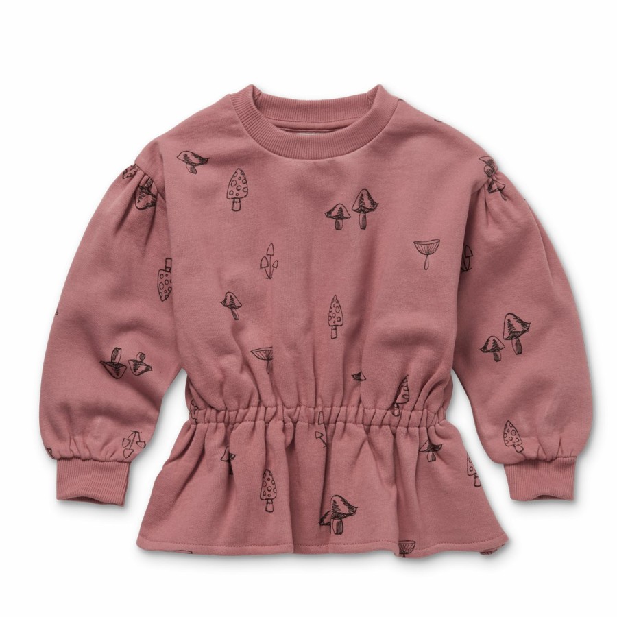 Clothing Sproet & Sprout | Sproet & Sprout Peplum Sweatshirt Mushrooms