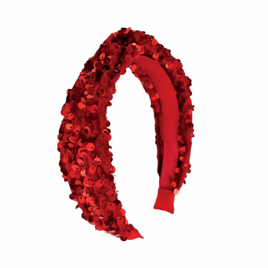 Kerst Tip Rockahula | Sequin Velvet Haarband Rood