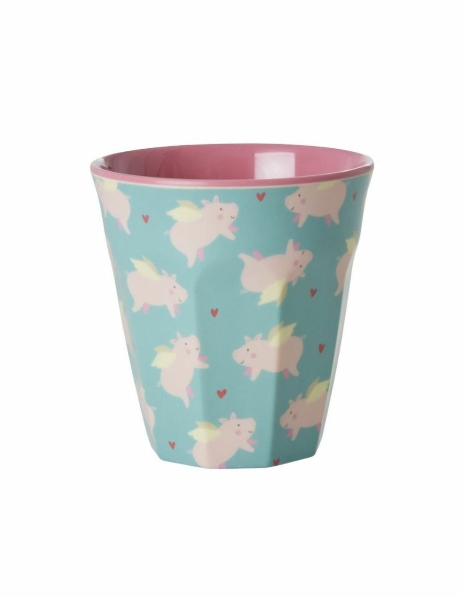 Clothing Rice | Kleine Melamine Beker Flying Pig Print