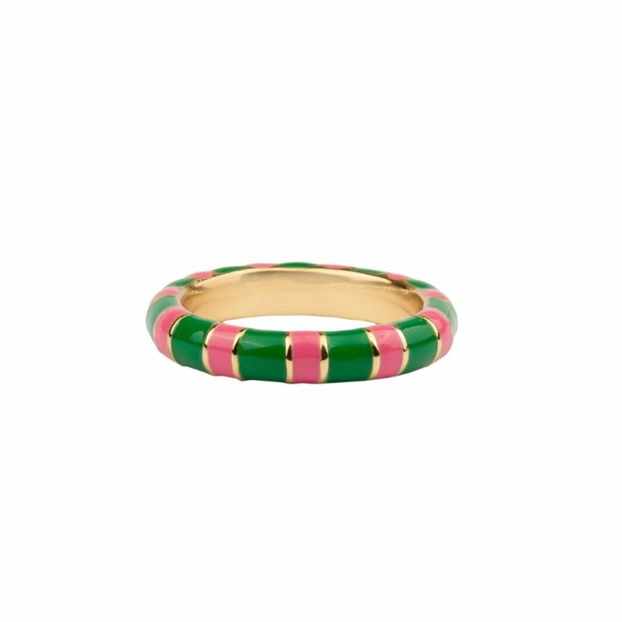 Kerst Tip A New Day Amsterdam | Enamel Ring Green Pink