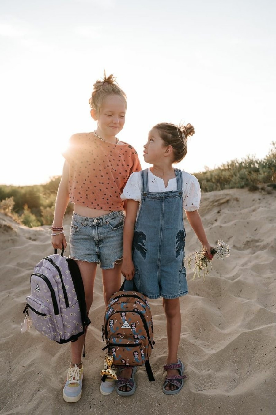 Bags Little Legends | Little Legends Backpack L Lila Flower