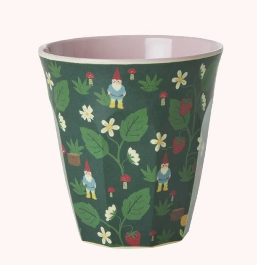 Kerst Tip Rice | Middelgrote Melamine Beker Forest Gnome Print