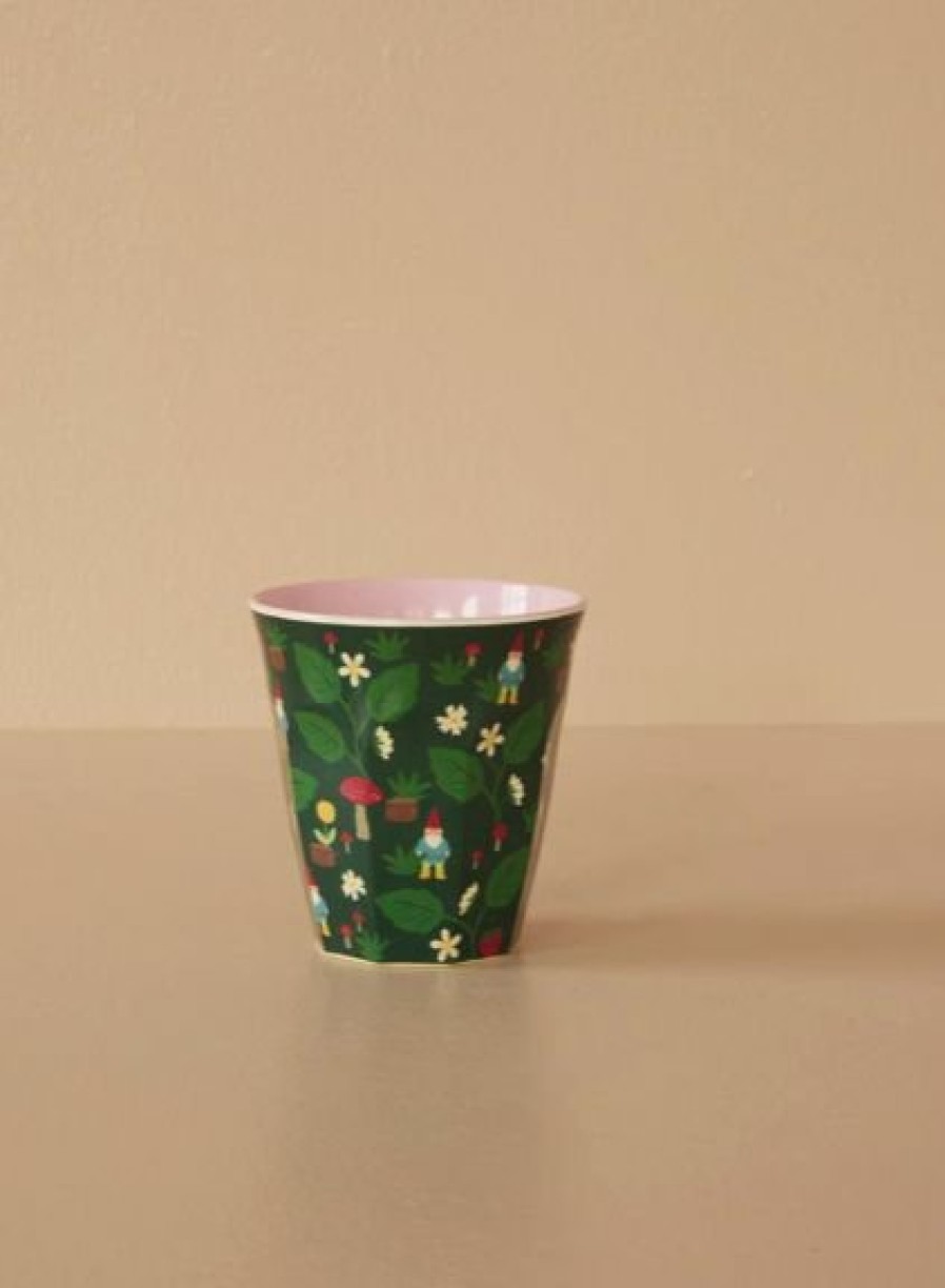 Kerst Tip Rice | Middelgrote Melamine Beker Forest Gnome Print