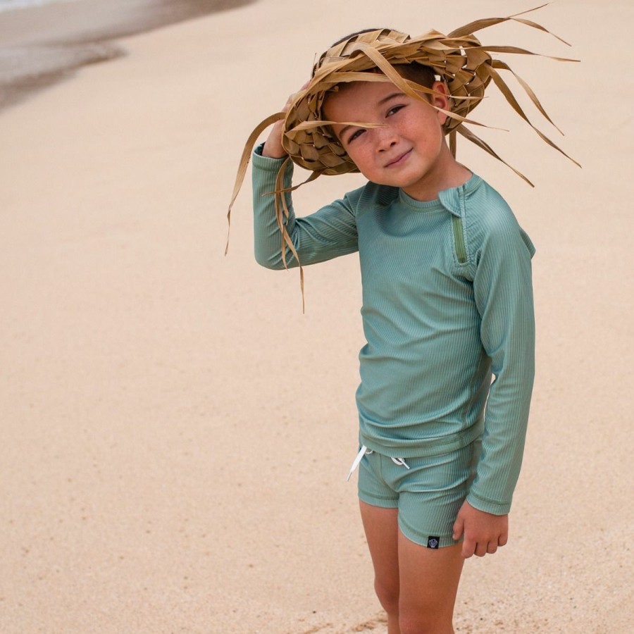 Clothing Beach & Bandits | Uv Longsleeve Basil Ribbed