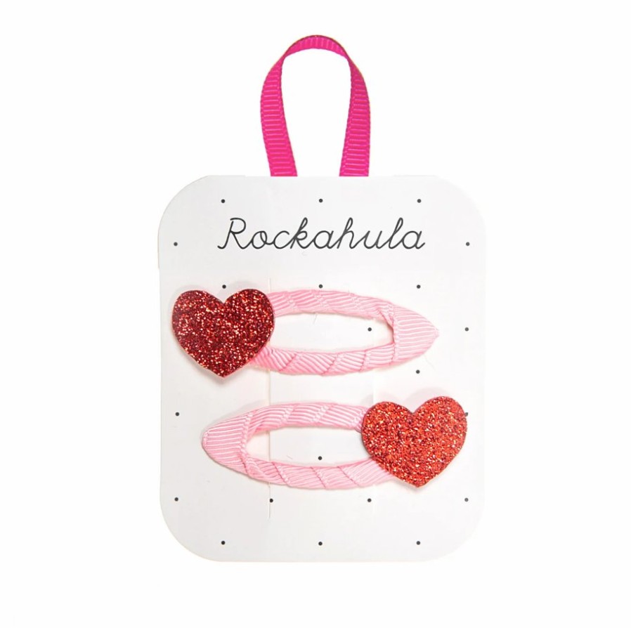 Clothing Rockahula | Love Heart Glitter Haarclips