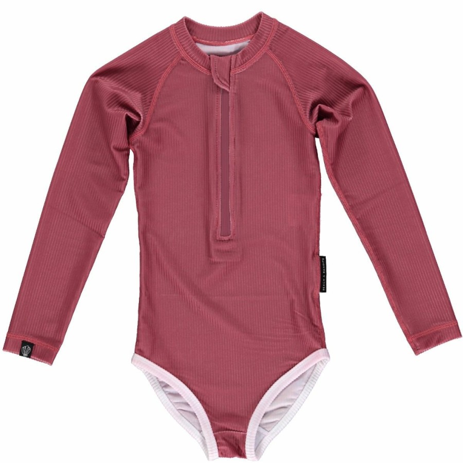 Clothing Beach & Bandits | Uv Badpak Garnet Ribbed