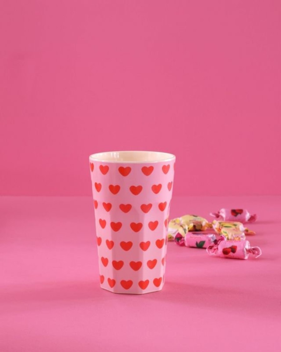 Kerst Tip Rice | Grote Melamine Beker Sweet Hearts Print