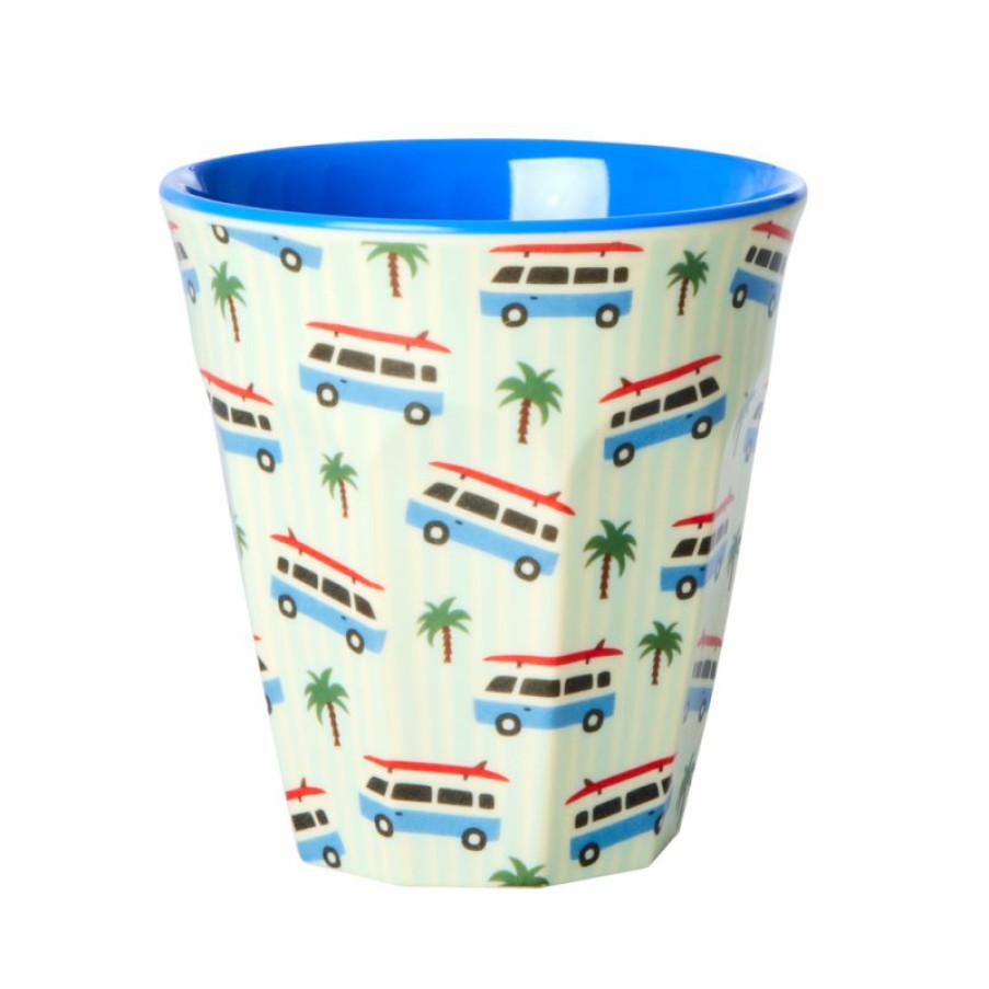 Kerst Tip Rice | Middelgrote Melamine Beker Cars Print