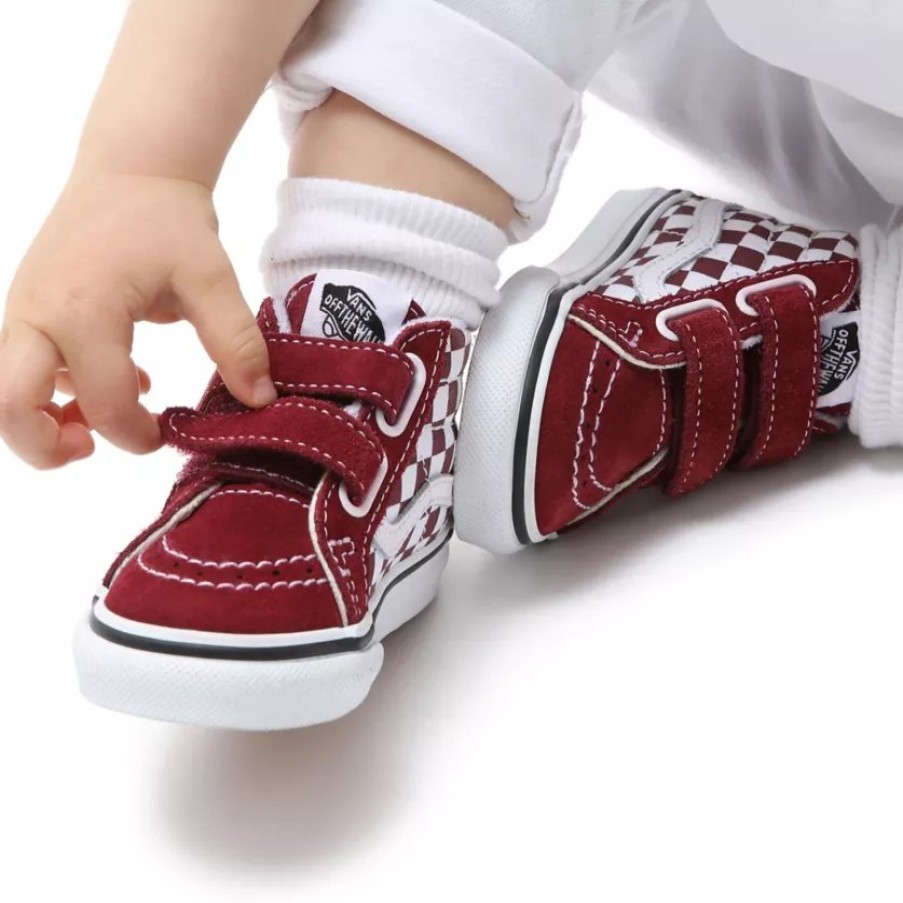 Kinderschoenen Vans Vans | Vans Sk8-Mid Reissue Checkerboard Pomegranate