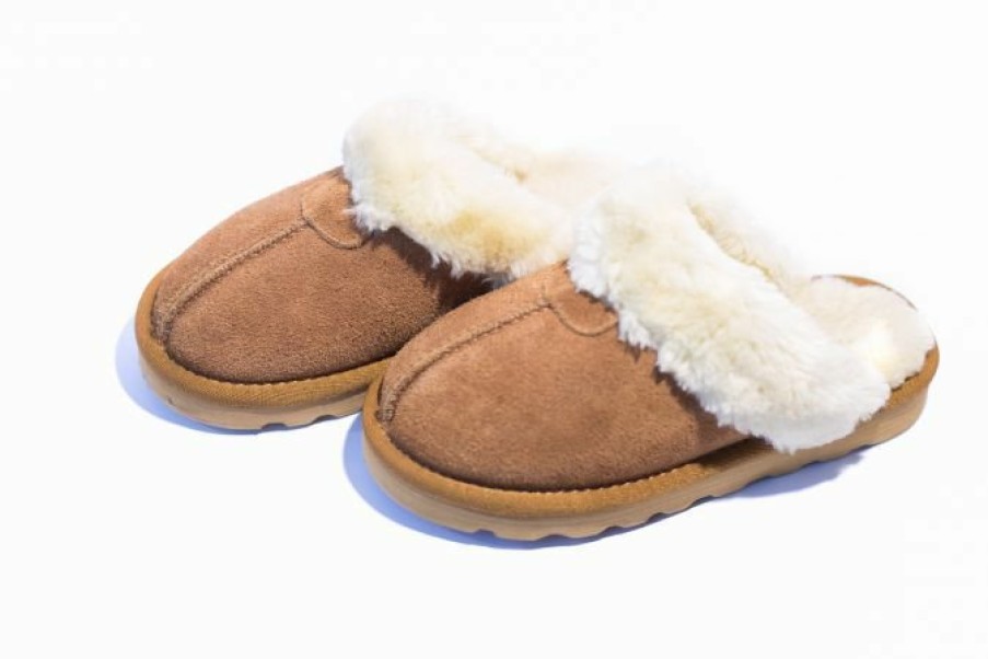 Kinderschoenen Warme Pantoffels Warme Pantoffels | Warme Dames Sloffen Camel