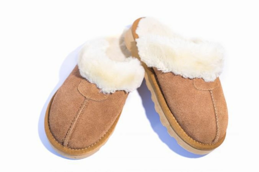 Kinderschoenen Warme Pantoffels Warme Pantoffels | Warme Dames Sloffen Camel