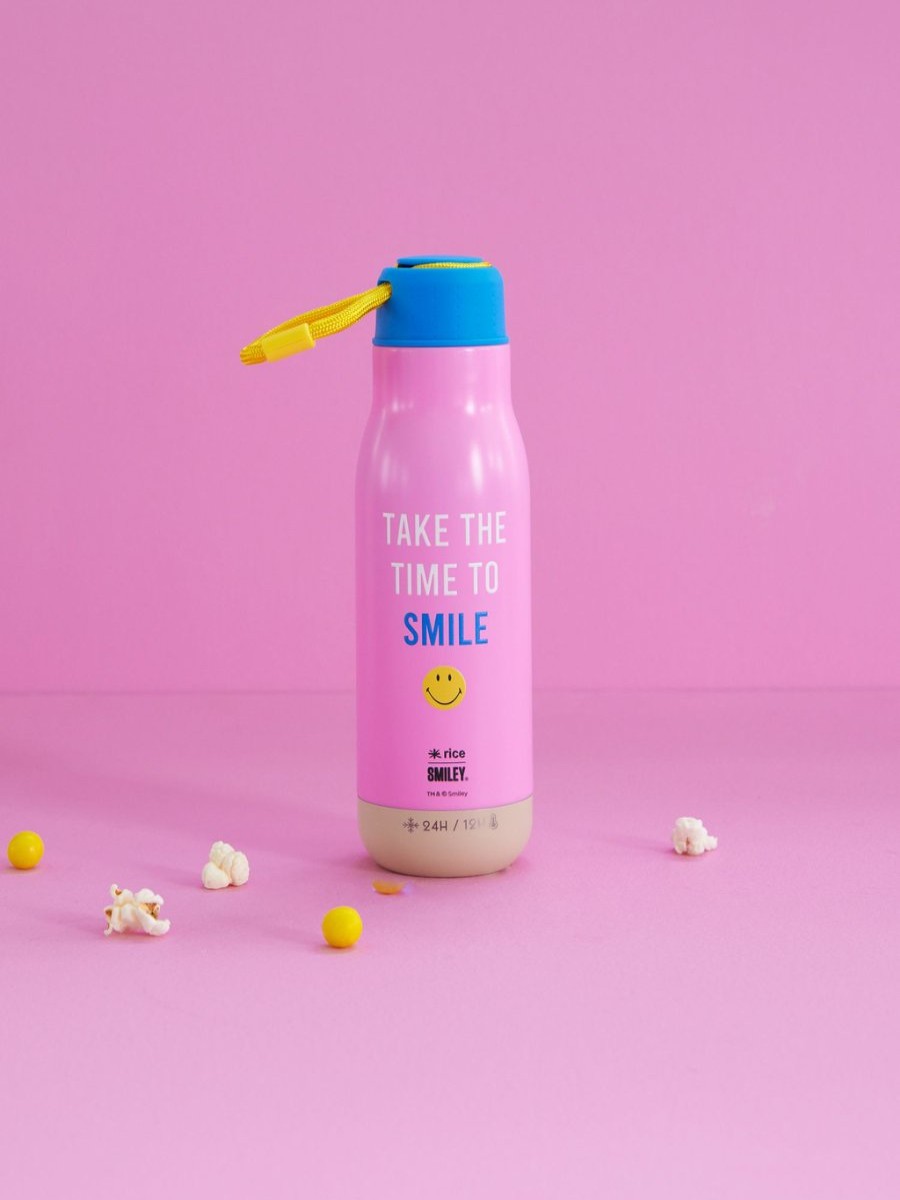 Clothing Rice | Roestvrijstalen Fles Smiley Print